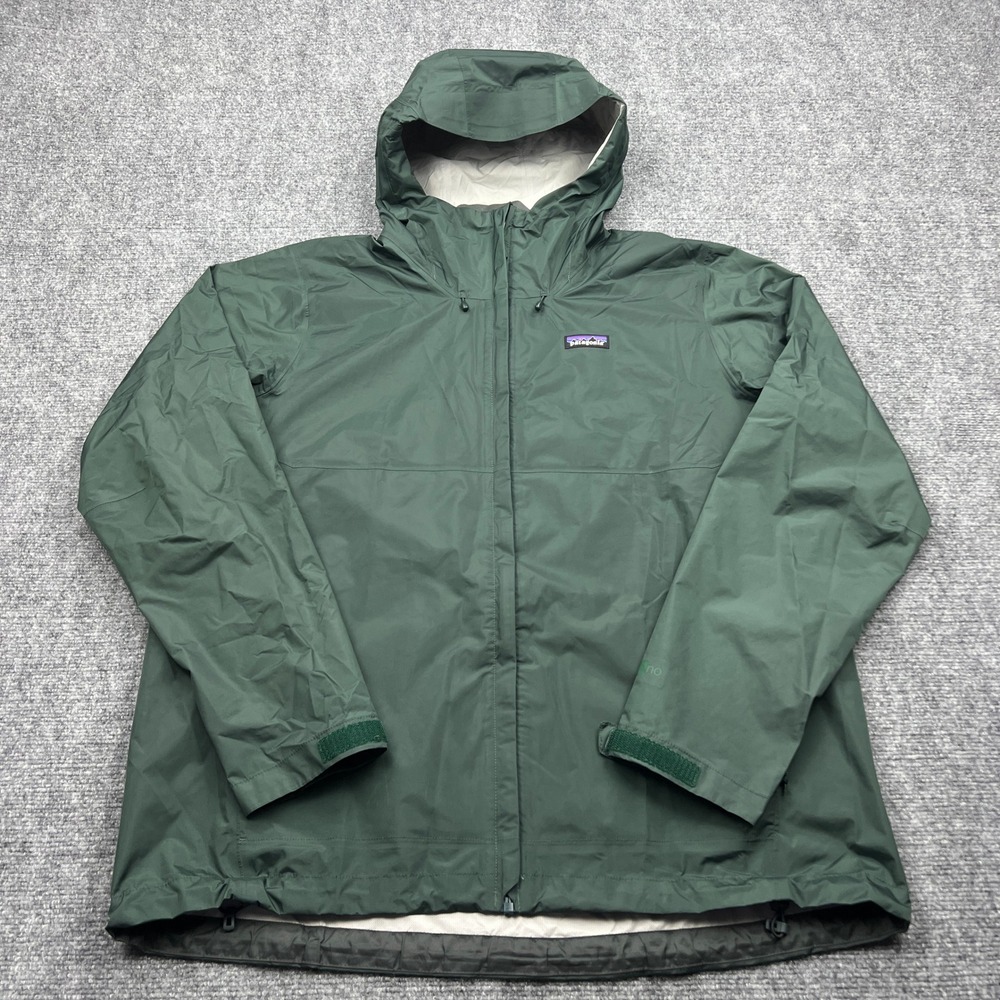 Patagonia Torrentshell Jacket Mens XL Green H2No Waterproof Rain Shell 83802
